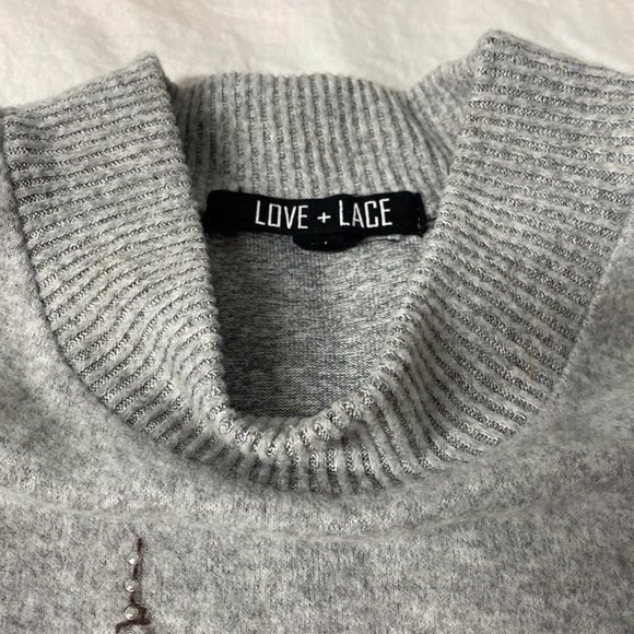 Love and Lace Graphic Long Sleeve Sweater. - Picture 6 of 7